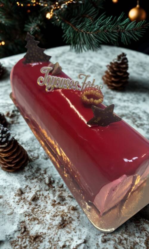 Christmas log Raspberry Chocolate 10 serv