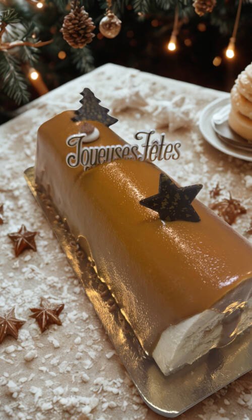 Christmas log Vanilla caramel 10 serv.